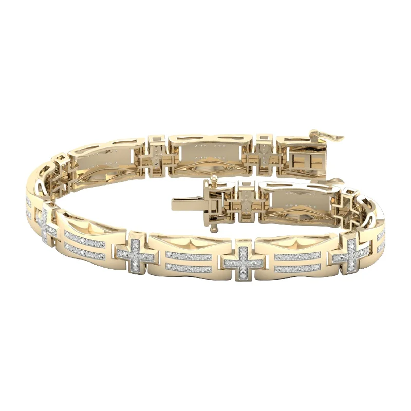 New Arrivals Diamond Studs 10K YELLOW GOLD 0.50 CTW DIAMOND MEN'S BRACELET