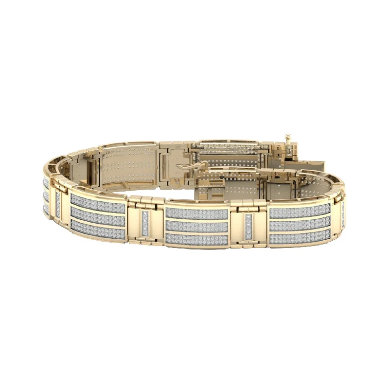 New Arrivals Delicate Necklace 10K YELLOW GOLD 2.00 CTW DIAMOND MEN'S BRACELET