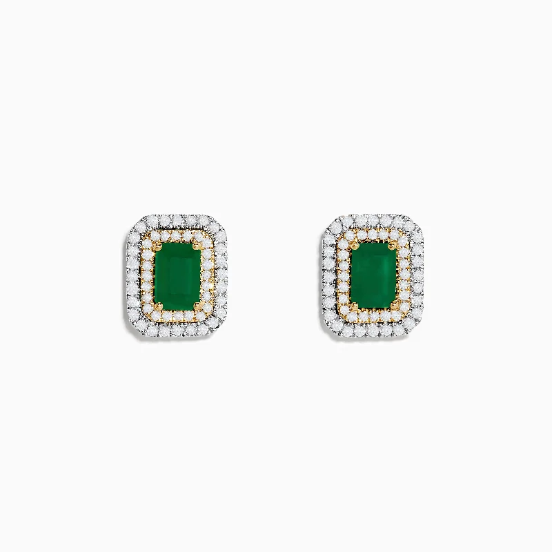 Big Savings, Big Smiles Everyday Jewelry Brasilica 14K White & Yellow Gold Emerald and Diamond Earrings Big Savings, Big Smiles Everyday Jewelry Brasilica 14K White & Yellow Gold Emerald and Diamond Earrings