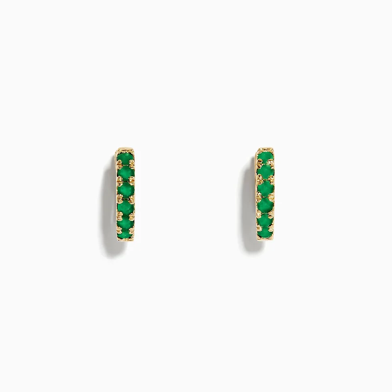 Limited Time, Unlimited Deals Gold Chain Brasilica 14K Yellow Gold Emerald Huggie Earrings Limited Time, Unlimited Deals Gold Chain Brasilica 14K Yellow Gold Emerald Huggie Earrings