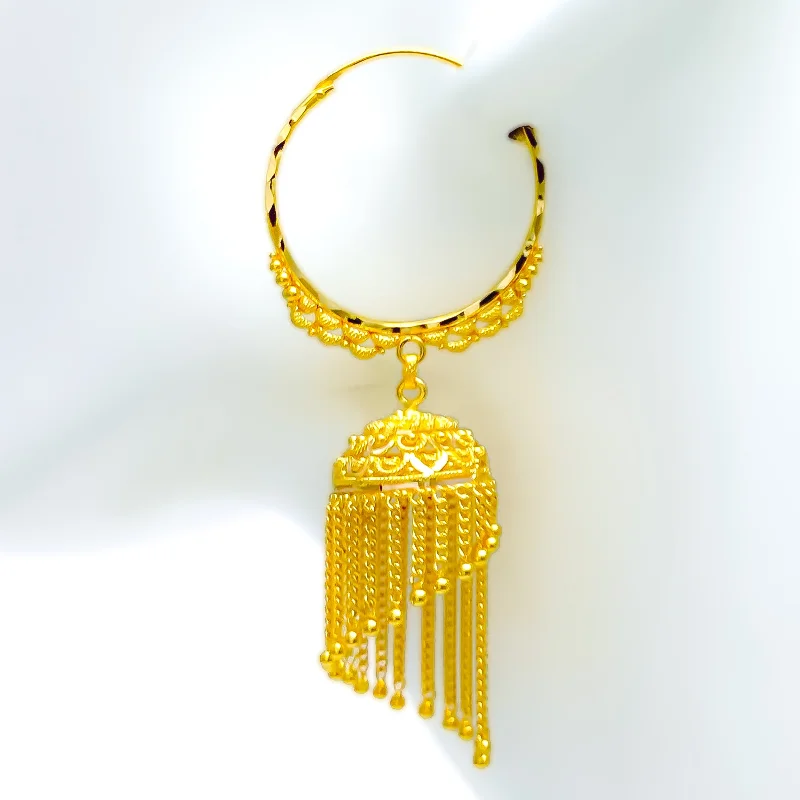 Buy More, Save More Tourmaline Necklace Captivating 22K Gold Curtain Bali Earrings