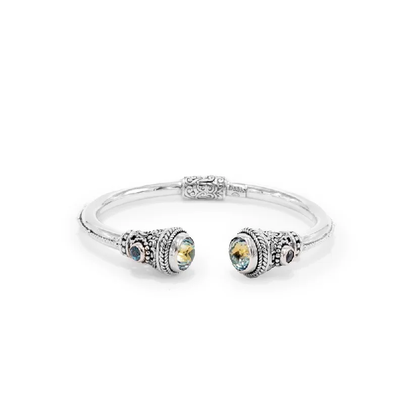 Massive Clearance Sale Gothic Necklace CAST AWAY™ MYSTIC QUARTZ & SWISS BLUE TOPAZ TIP-TO-TIP BANGLE BRACELET™ Massive Clearance Sale Gothic Necklace CAST AWAY™ MYSTIC QUARTZ & SWISS BLUE TOPAZ TIP-TO-TIP BANGLE BRACELET™