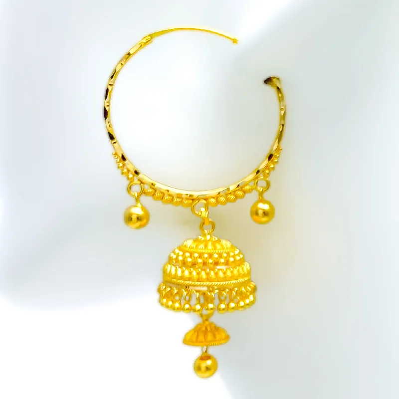 Be the First to Rock the Latest Trends Unique Jewelry Charming Dual Layered 22K Gold Bali Earrings Be the First to Rock the Latest Trends Unique Jewelry Charming Dual Layered 22K Gold Bali Earrings
