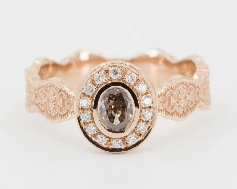 Buy More, Save More Sun Pendant Lace and Diamond Halo Engagement Ring - Setting Only Buy More, Save More Sun Pendant Lace and Diamond Halo Engagement Ring - Setting Only