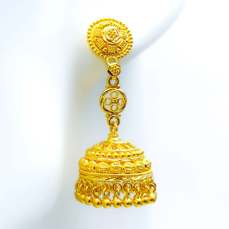 Be the First to Rock the Latest Trends Bold Statement Necklace Classic Radiant 22k Gold Floral Jhumki Earrings