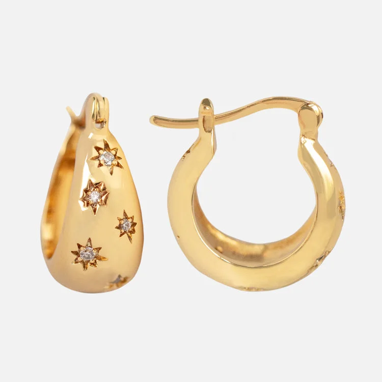 Be the First to Rock the Latest Trends Bold Jewelry Cosmic Tapered Huggie Earrings