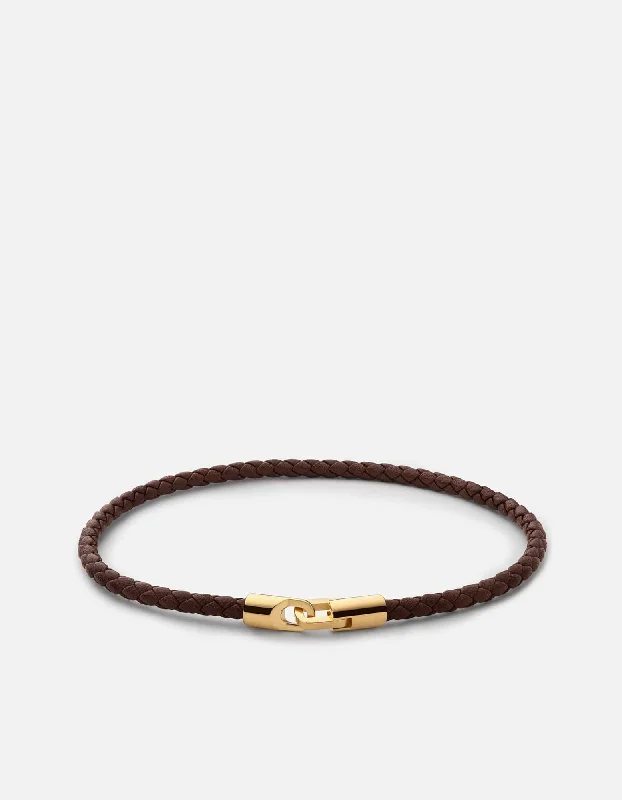 Be the First to Rock the Latest Trends Minimalist Ring Cruz Leather Bracelet, Gold Vermeil Be the First to Rock the Latest Trends Minimalist Ring Cruz Leather Bracelet, Gold Vermeil