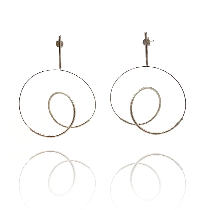 Shop Comfortably at Home Antique Bracelet Curlicue Drop Earrings Medium - Sterling Silver Shop Comfortably at Home Antique Bracelet Curlicue Drop Earrings Medium - Sterling Silver