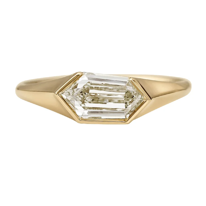 New Arrivals Dainty Necklace Density OOAK Hexagon Signet Engagement Ring