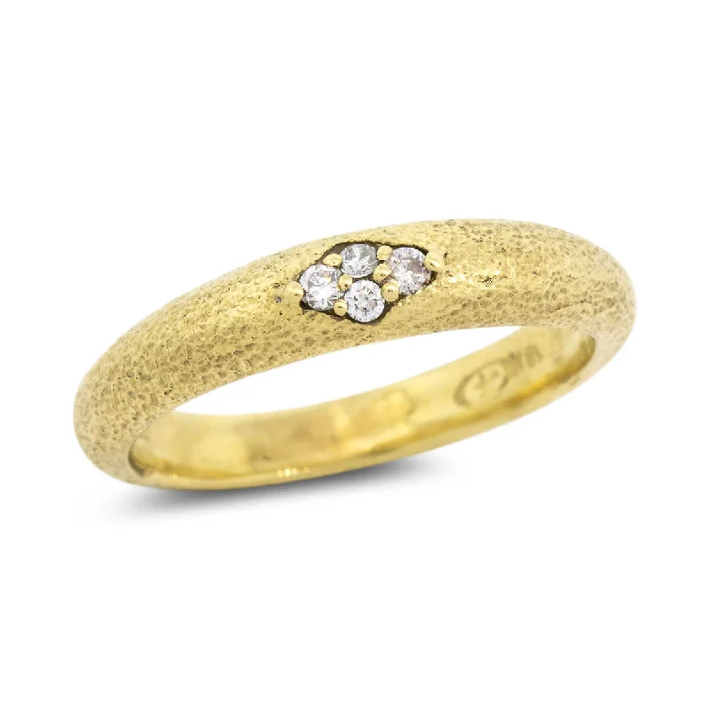 Buy More, Save More Gothic Necklace Dew Pond Diamond Band Ring in 18k yellow gold