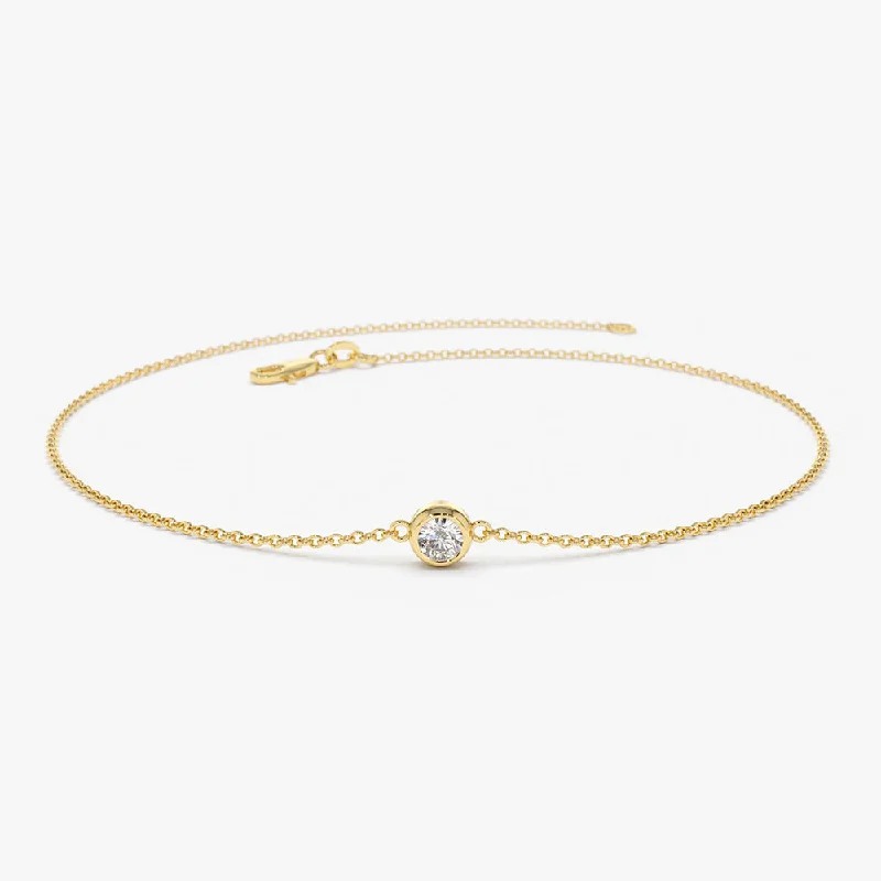 New Arrivals on Discount White Gold Ring 14K Dainty Diamond Solitaire Bracelet
