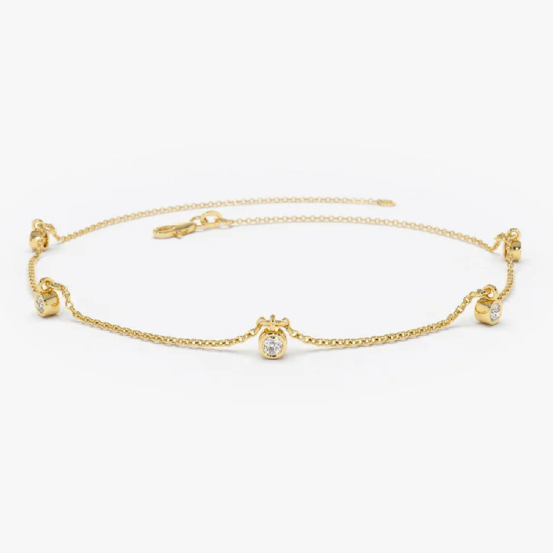Exclusive Members - Only Sale Choker Necklace 14K Gold Diamond by The Yard Dangling Solitaire Bracelet Exclusive Members - Only Sale Choker Necklace 14K Gold Diamond by The Yard Dangling Solitaire Bracelet