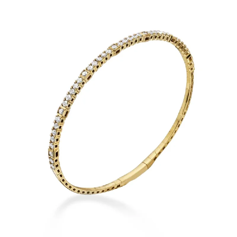 Flash Sale Eternity Ring Diamond Flexible Bangle Bracelet (1.35 ct.) in 14K Gold