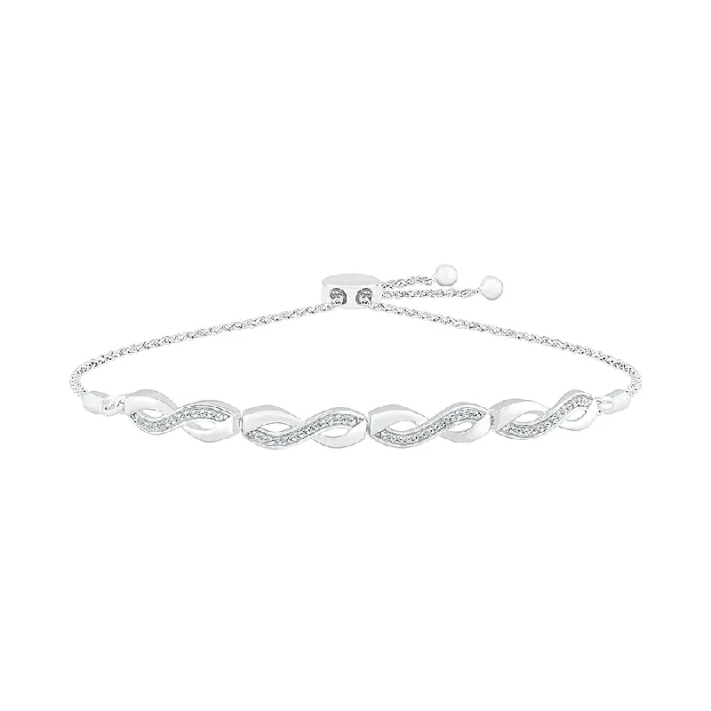 Flash Sale Elegant Earrings Diamond Infinity Bolo Bracelet with Diamonds