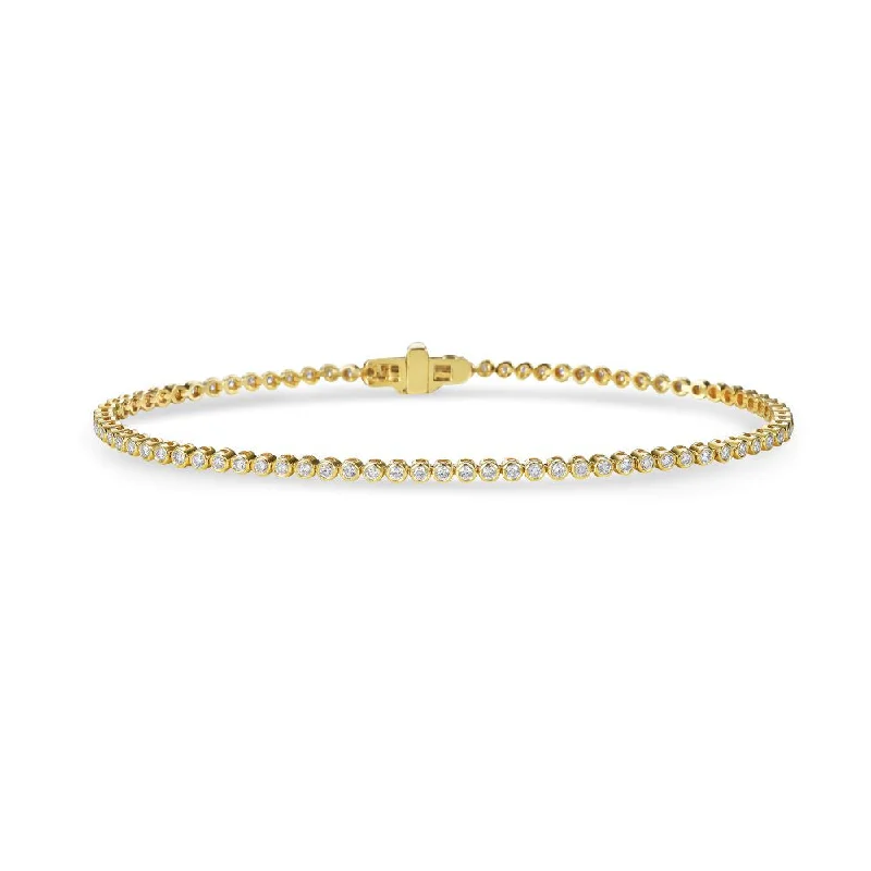 Shop Comfortably at Home Fashionable Earrings Diamond Tennis Bracelet (1.00 ct.) Bezel Setting in 14K Gold Shop Comfortably at Home Fashionable Earrings Diamond Tennis Bracelet (1.00 ct.) Bezel Setting in 14K Gold