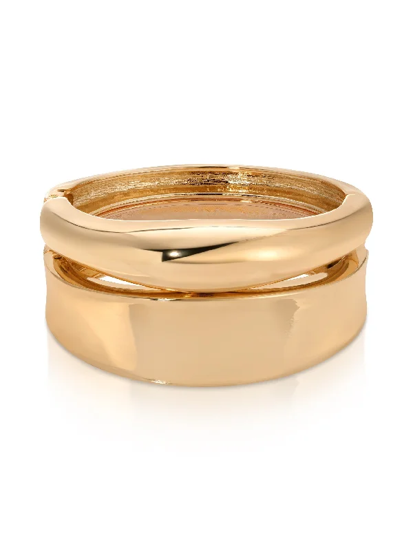 Flash Sale, Grab the Deals Fast Dangle Earrings Double Golden Bangle Set