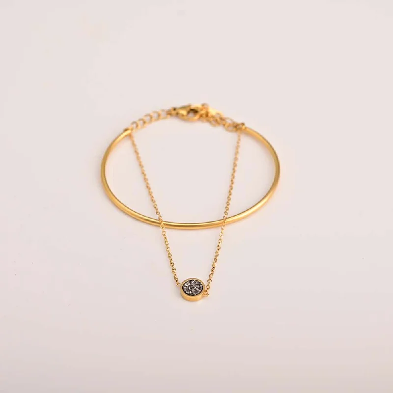 Huge Discounts, Unbeatable Offers Tennis Necklace Double Layer Stone Cuff Bracelet