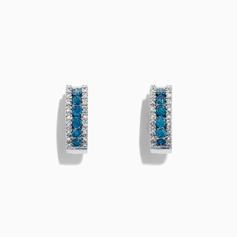 Don't Miss Your Chance Opal Necklace Bella Bleu 14K White Gold Blue & White Diamond Hoop Earrings, 0.92 TCW Don't Miss Your Chance Opal Necklace Bella Bleu 14K White Gold Blue & White Diamond Hoop Earrings, 0.92 TCW