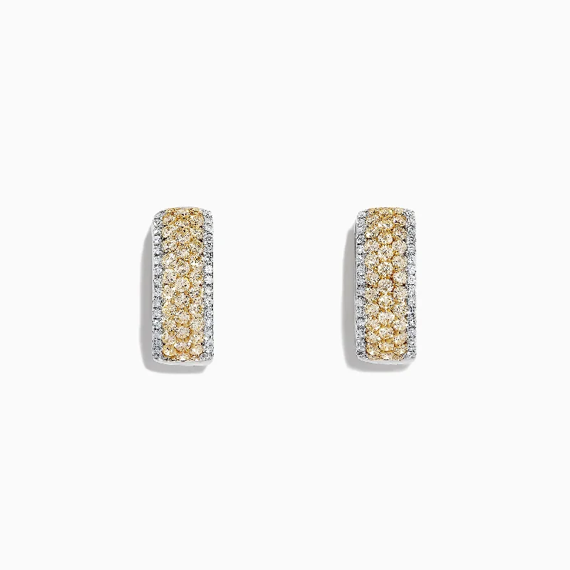 Black Friday - Style Deals All Week Long Trendy Necklace Canare 14K Gold 5/8" Pave Yellow Diamond Hoop Earrings, 1.26 TCW Black Friday - Style Deals All Week Long Trendy Necklace Canare 14K Gold 5/8" Pave Yellow Diamond Hoop Earrings, 1.26 TCW