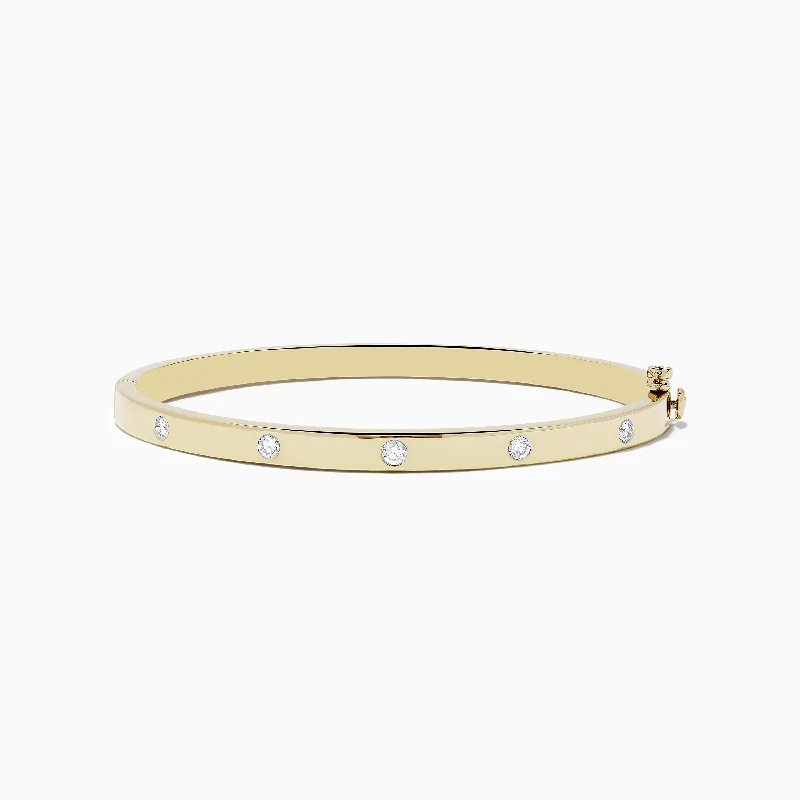 Unbeatable Savings Await Birthstone Pendant D'Oro 14k Yellow Gold Bezel Set Diamond Bangle 0.35 TCW Unbeatable Savings Await Birthstone Pendant D'Oro 14k Yellow Gold Bezel Set Diamond Bangle 0.35 TCW
