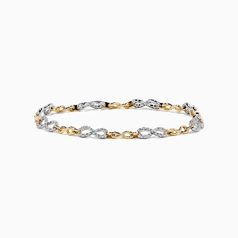 Exclusive Offers for Our Valued Customers Elegant Chain Duo 14K Two Tone Gold Diamond Infinity Tennis Bracelet 0.53 TCW Exclusive Offers for Our Valued Customers Elegant Chain Duo 14K Two Tone Gold Diamond Infinity Tennis Bracelet 0.53 TCW