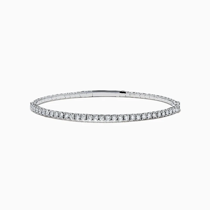 Clearance Sale, Steal Great Bargains Pearl Necklace Pave Classica 14K White Gold Diamond Bangle 1.45 TCW Clearance Sale, Steal Great Bargains Pearl Necklace Pave Classica 14K White Gold Diamond Bangle 1.45 TCW
