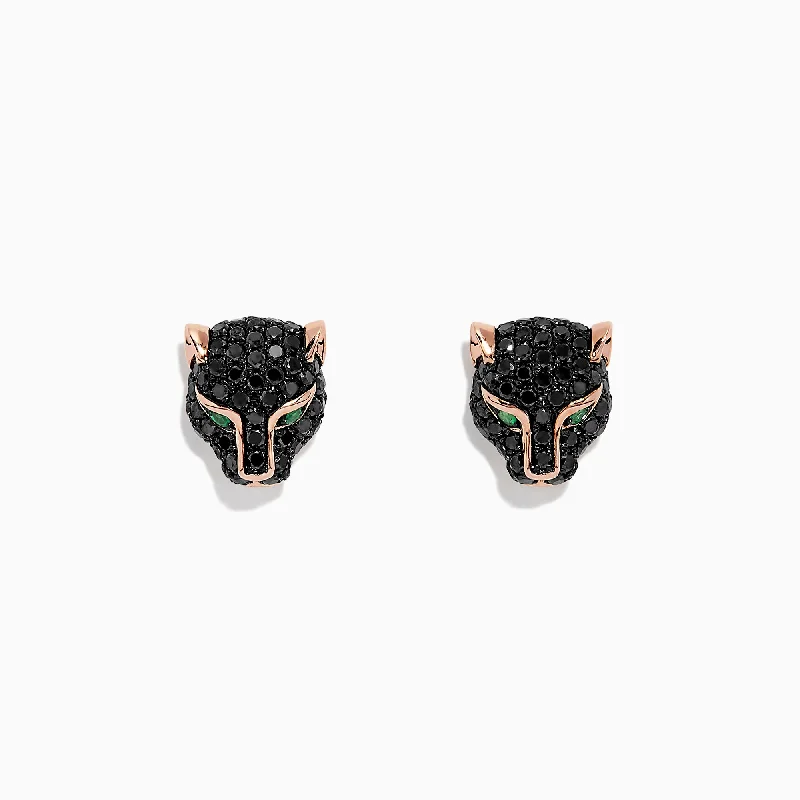 Huge Discounts, Unbeatable Offers Everyday Jewelry Signature 14K Rose Gold Black Diamond & Emerald Earrings, 0.93 TCW Huge Discounts, Unbeatable Offers Everyday Jewelry Signature 14K Rose Gold Black Diamond & Emerald Earrings, 0.93 TCW