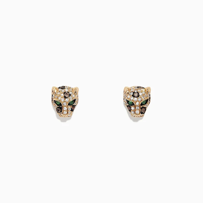 Limited - Edition Collections Now on Sale Locket Necklace Signature 14K Yellow Gold Diamond Panther Stud Earrings, 0.37 TCW Limited - Edition Collections Now on Sale Locket Necklace Signature 14K Yellow Gold Diamond Panther Stud Earrings, 0.37 TCW