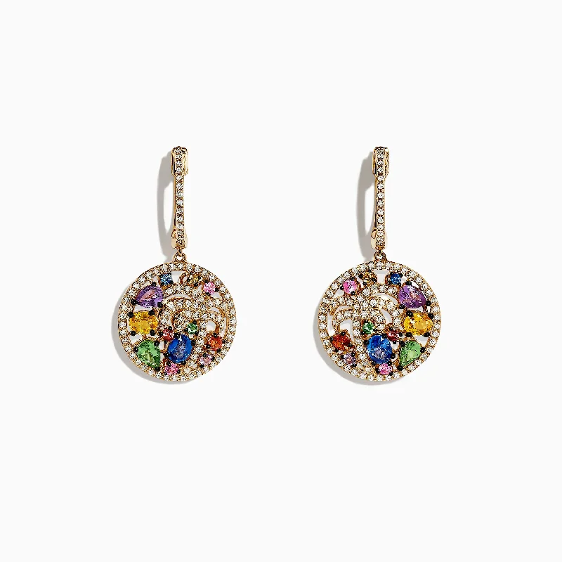 Shop Now, Save Big Bucks Beautiful Jewelry Watercolors 14K Yellow Gold Multi Sapphire and Diamond Palm Tree Earrings, 2.58 TCW Shop Now, Save Big Bucks Beautiful Jewelry Watercolors 14K Yellow Gold Multi Sapphire and Diamond Palm Tree Earrings, 2.58 TCW