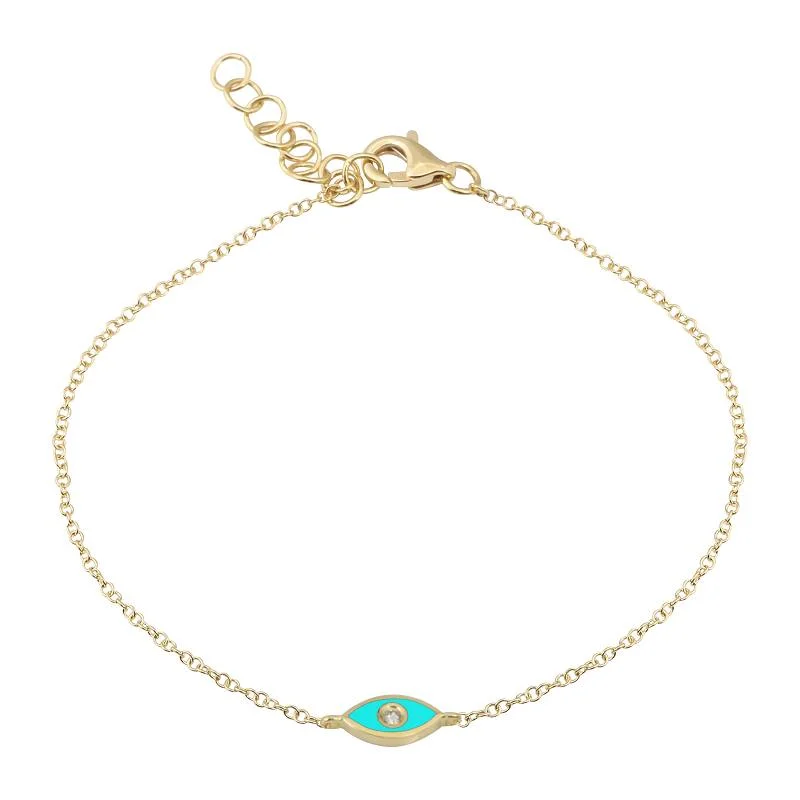 Buy More, Save More Platinum Necklace Enamel Mini Diamond Eye