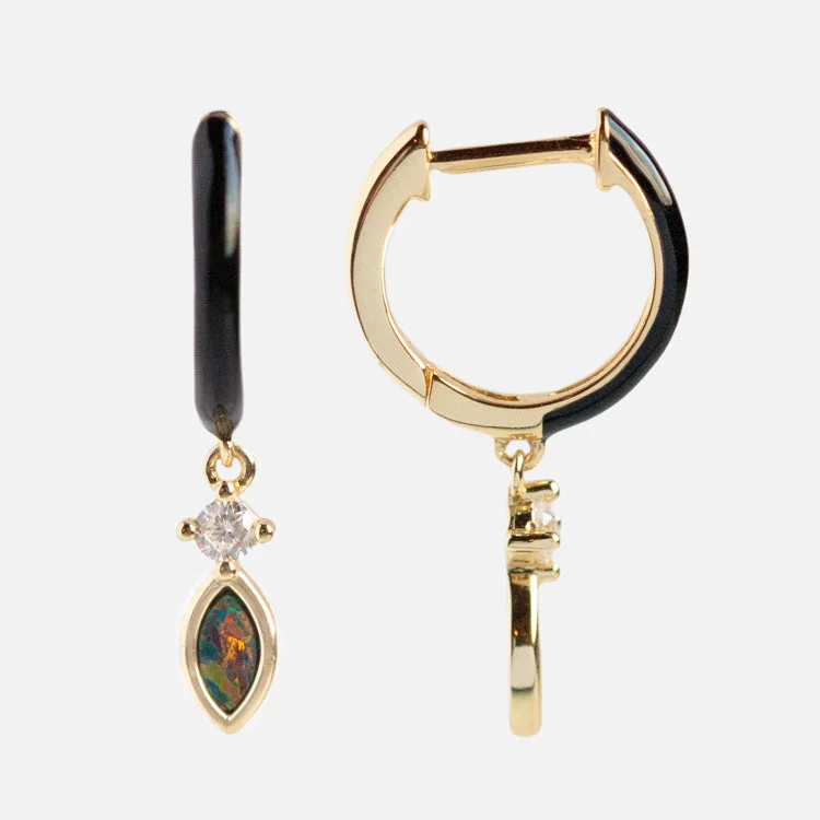 Exclusive Members - Only Sale Fashionable Earrings Enamel Opal Huggie Earrings