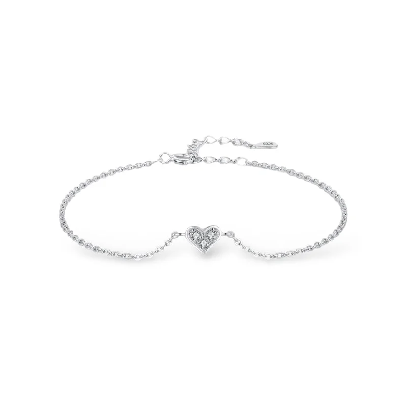 Huge Discounts, Unbeatable Offers Gothic Necklace ESME Diamond Heart Sterling Silver Bracelet