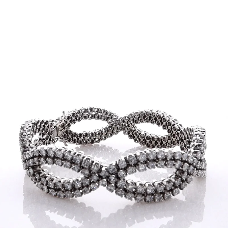 Clearance Sale Bridal Earrings Estate 18k White Gold Diamond Wave Design 7.25" Bracelet Clearance Sale Bridal Earrings Estate 18k White Gold Diamond Wave Design 7.25" Bracelet
