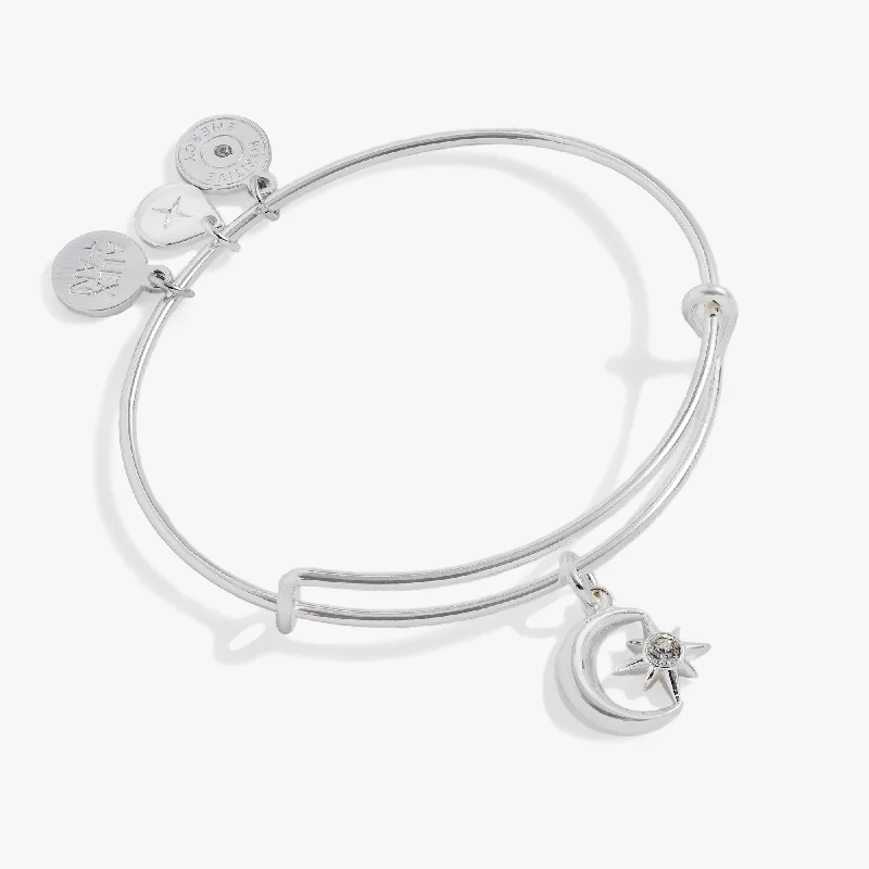 Huge Discounts, Unbeatable Offers Precious Jewelry Star and Moon Charm Bangle