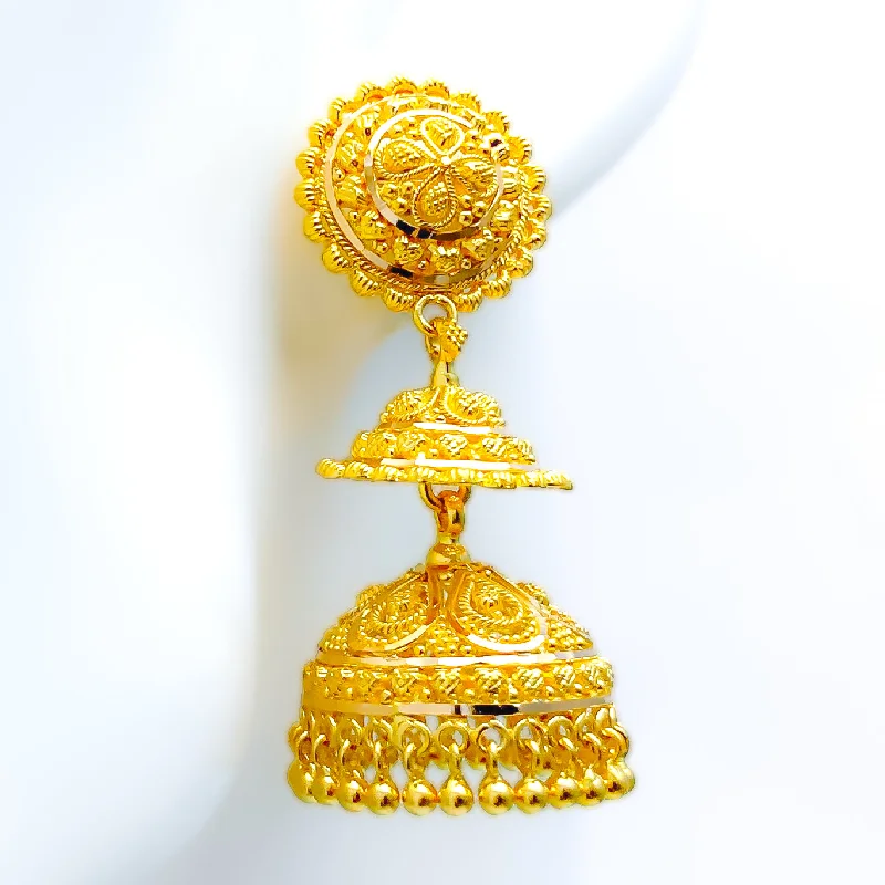 Black Friday - Style Deals All Week Long Solitaire Ring Festive Heirloom 22k Gold Floral Jhumki Earrings
