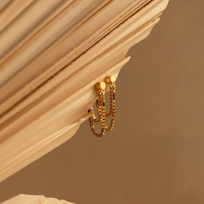 Limited - Time Offer Eternity Ring Flatback Chain Earrings