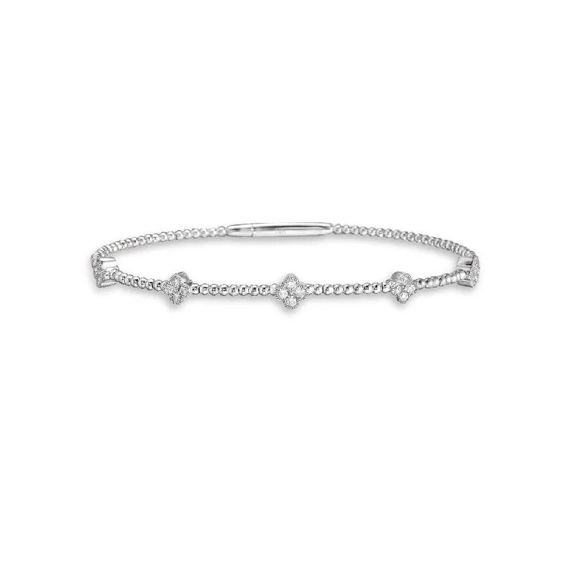 Flash Sale Cocktail Ring Flower Diamond Flexible Bangle Bracelet (0.43 ct.) in 14K Gold Flash Sale Cocktail Ring Flower Diamond Flexible Bangle Bracelet (0.43 ct.) in 14K Gold