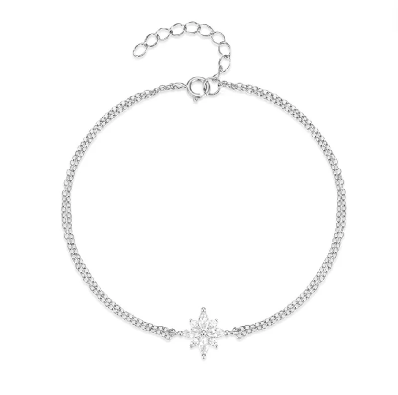 Limited - Edition Collections Now on Sale Crystal Pendant GLACE Diamond Snowflake Sterling Silver Bracelet