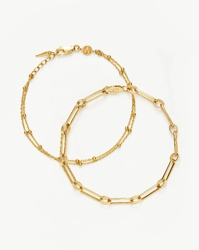 Unbeatable Savings Await Cluster Earrings Aegis Double Chain Bracelet Set | 18ct Gold Vermeil Unbeatable Savings Await Cluster Earrings Aegis Double Chain Bracelet Set | 18ct Gold Vermeil