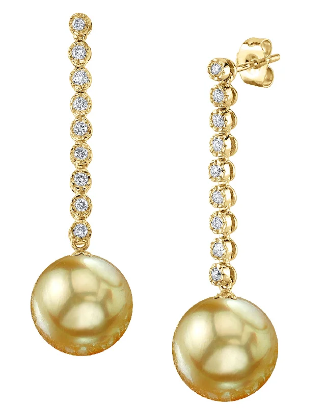 Big Savings, Big Smiles Unique Pendant Golden South Sea Pearl & Diamond Bellatrix Dangle Earrings Big Savings, Big Smiles Unique Pendant Golden South Sea Pearl & Diamond Bellatrix Dangle Earrings