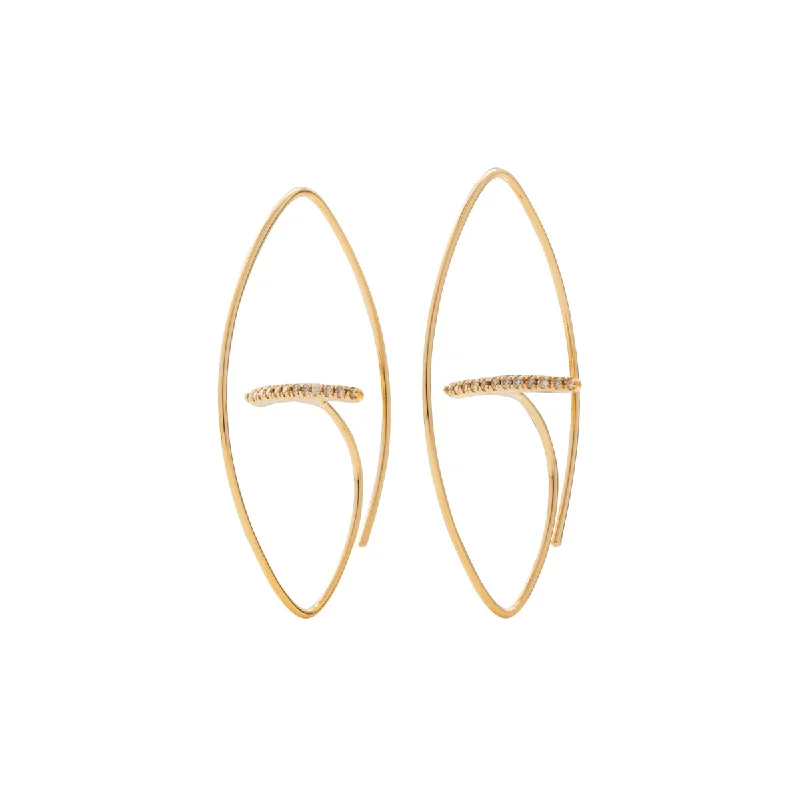 Unbeatable Savings Await Unique Jewelry "Gossamer" Diamond Bar Floating Oval Earring Medium size Unbeatable Savings Await Unique Jewelry "Gossamer" Diamond Bar Floating Oval Earring Medium size