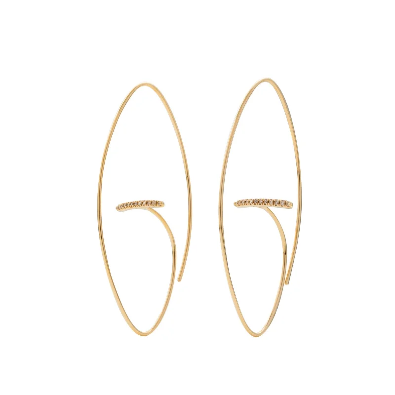 Limited - Edition Collections Now on Sale Fashion Bangles "Gossamer" Diamond Bar Floating Oval Earring Large size Limited - Edition Collections Now on Sale Fashion Bangles "Gossamer" Diamond Bar Floating Oval Earring Large size
