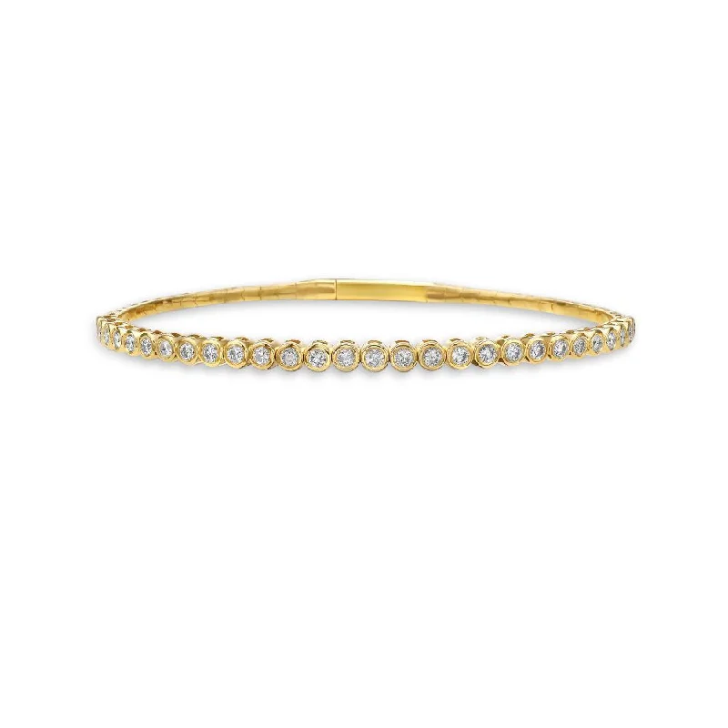 Limited - Time Offer Classic Bracelet HalfWay Diamond Flexible Bangle Bracelet (1.10 ct.) Bezel Set in 14K Gold Limited - Time Offer Classic Bracelet HalfWay Diamond Flexible Bangle Bracelet (1.10 ct.) Bezel Set in 14K Gold