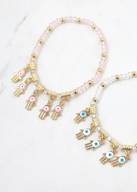 Limited Time, Unlimited Deals Opal Necklace Hamsa Hands + Crystal Beads Bracelet