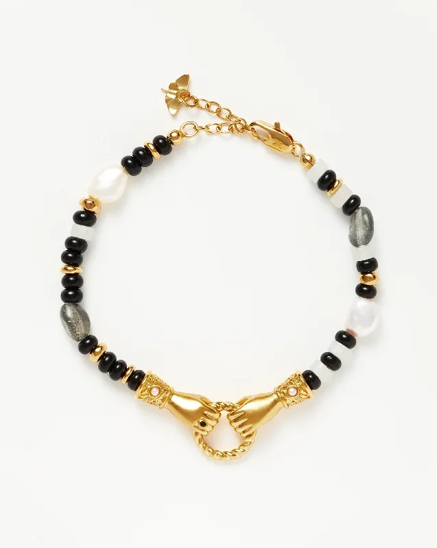 Exclusive Members - Only Sale Gold Necklace Harris Reed In Good Hands Beaded Gemstone Bracelet | 18ct Gold Plated/Black Chalcedony & Pearl Exclusive Members - Only Sale Gold Necklace Harris Reed In Good Hands Beaded Gemstone Bracelet | 18ct Gold Plated/Black Chalcedony & Pearl