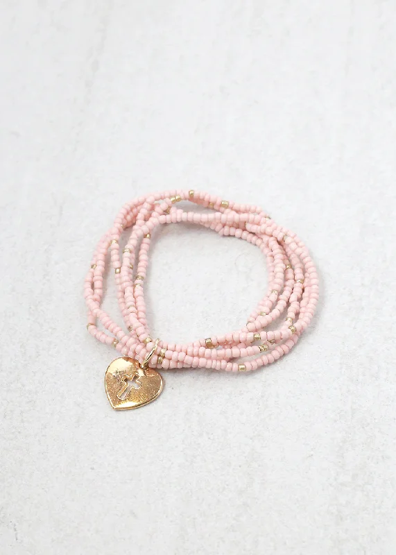 Buy More, Save More Wedding Band Heart & Cross Beaded Bracelet