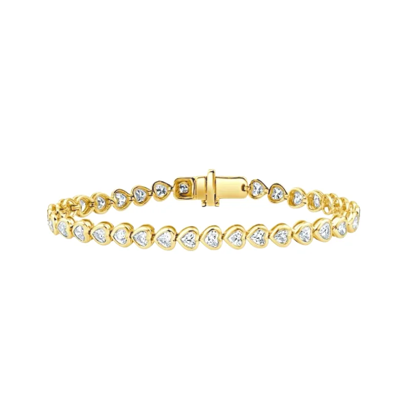 Limited - Time Offer Custom Jewelry Heart-Shaped Bezel Diamond Bracelet
