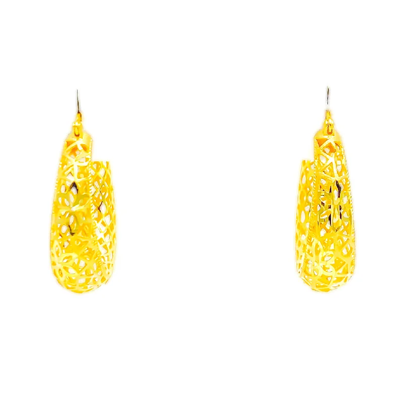 Exclusive Members - Only Sale Simple Earrings Impeccable Artistic 22k Gold Hoop Earrings Exclusive Members - Only Sale Simple Earrings Impeccable Artistic 22k Gold Hoop Earrings