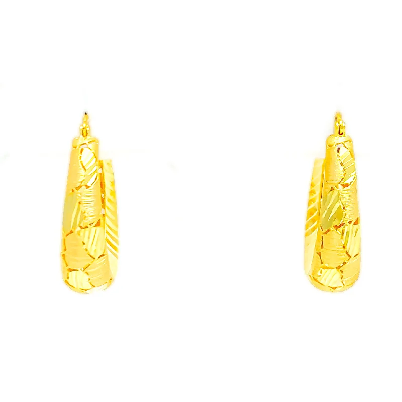 New Arrivals on Discount Gothic Necklace Impressive Textured 22k Gold Hoop Earrings