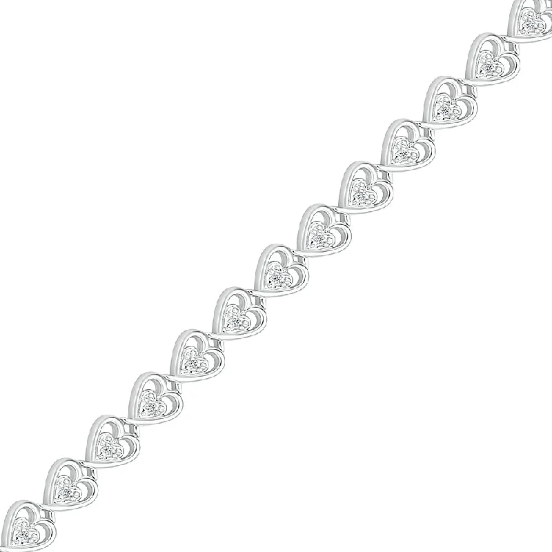 Unbeatable Savings Await Stackable Bracelet Interlocking Diamond Heart Bracelet